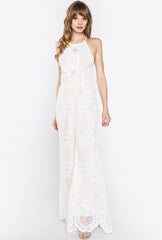 Alyssa White Crochet Jumpsuit